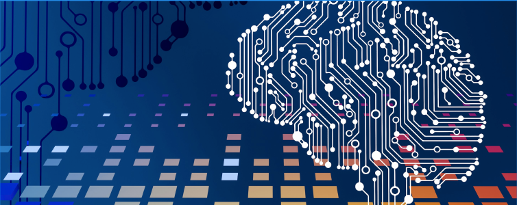 Digital brain with circuit patterns representing AI-driven market intelligence